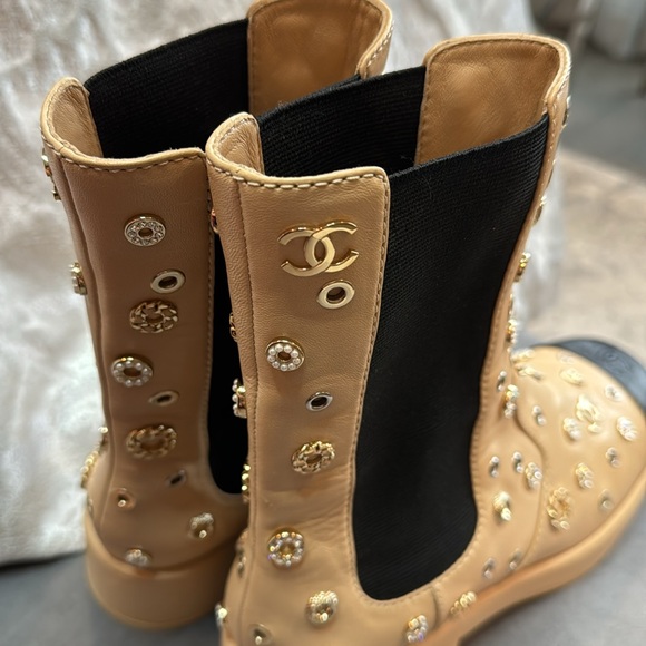 Chanel Rare CC Blingy Ankle Boots Size 40 - Picture 4 of 8